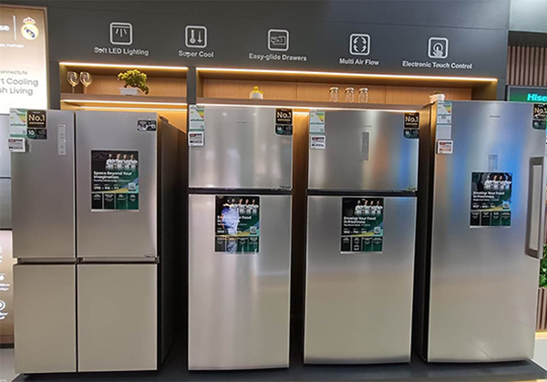 Venta al por menor de electrodomésticos Hisense con etiquetas ESL