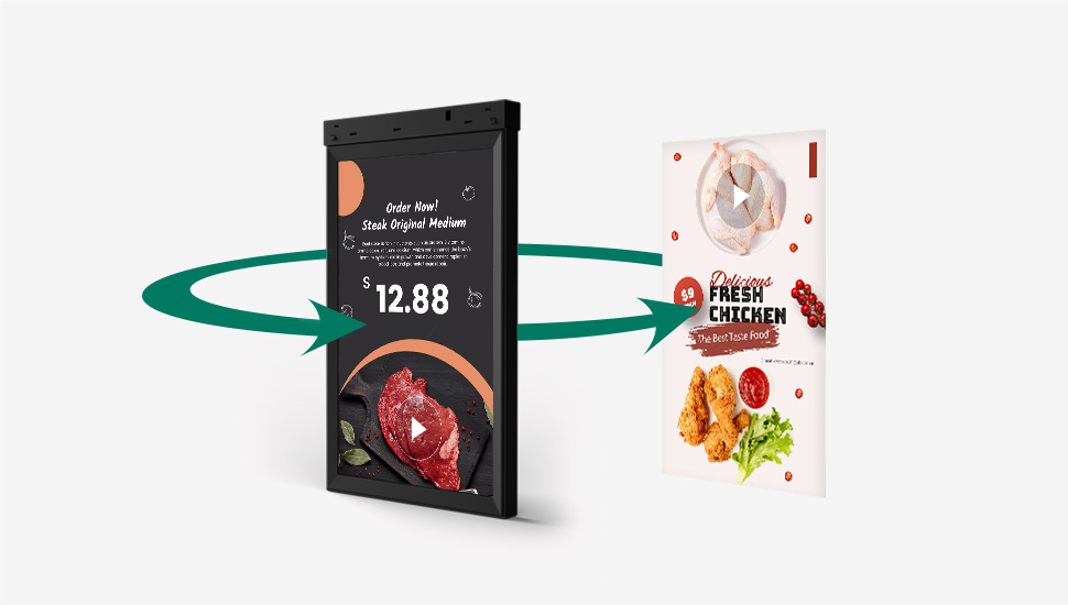 Pantalla digital publicitaria colgante de 10,1″